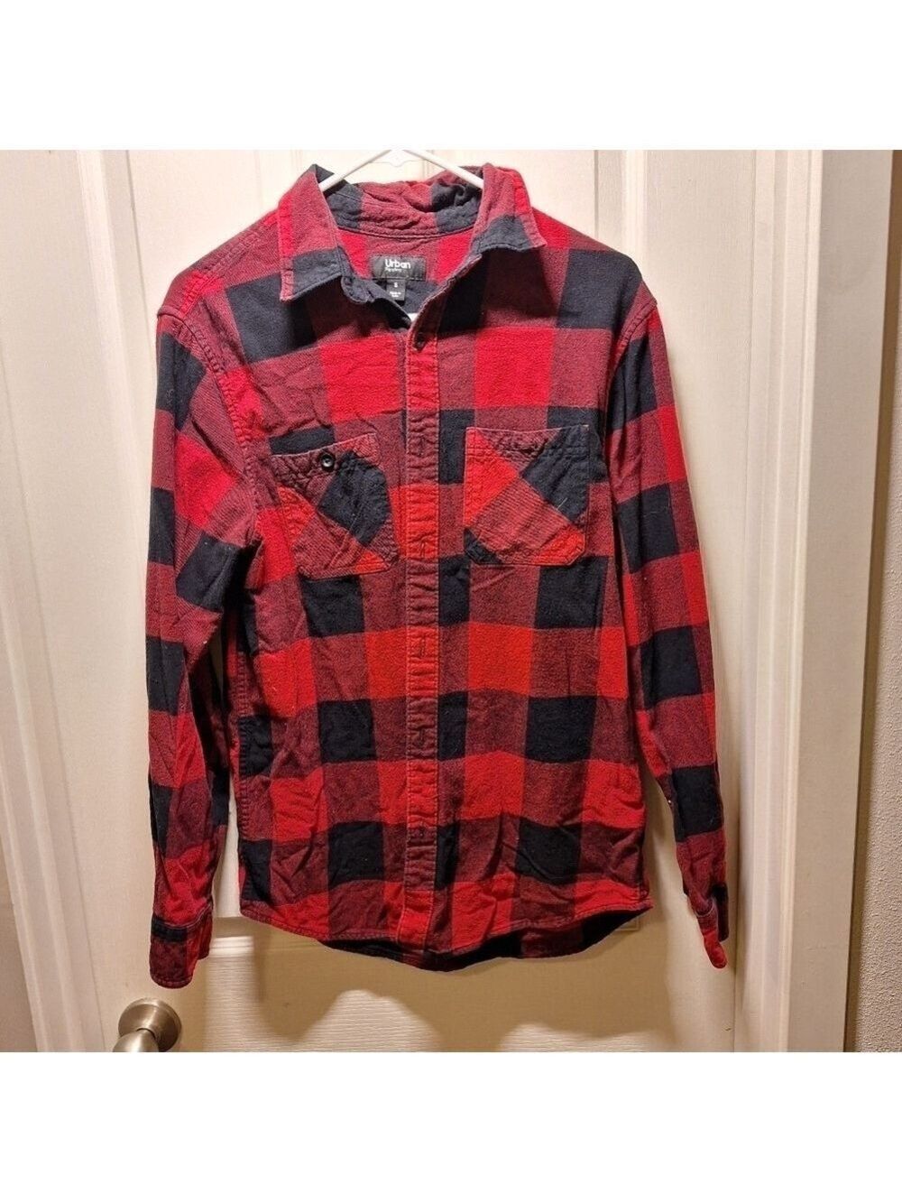 Urban Pipeline Red Black Plaid Shirt Small